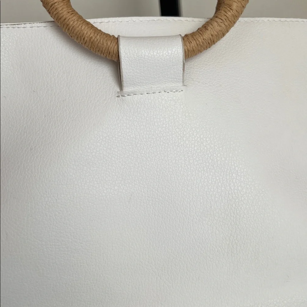 Zara White Crossbody Circle Handle Bag Boho - Picture 6 of 12